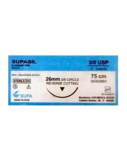 نخ بخیه سیلک Supa 26mm 3/0
