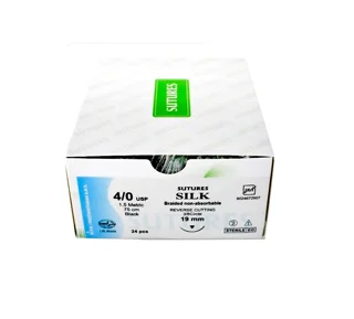 نخ بخیه سیلک Sutures 19mm 5/0